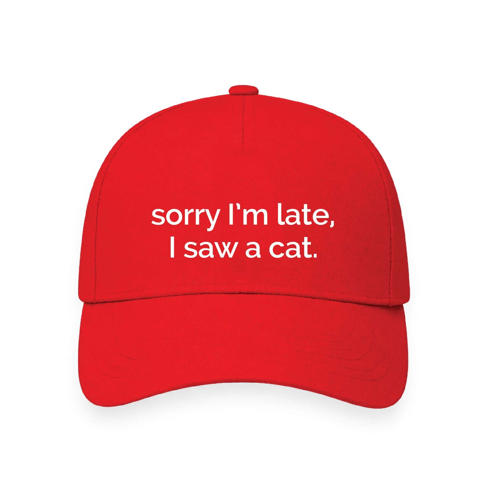 sorry I'm late, I saw a cat | Aesthetic Quoted Cap