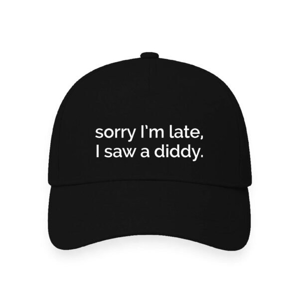 sorry I'm late, I saw a diddy | Aesthetic Quoted Cap